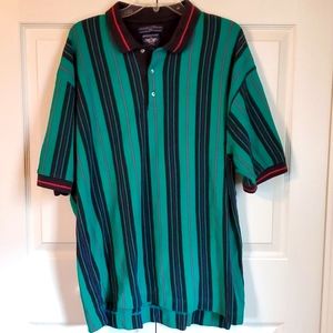 Men's Polo Shirt XXL Green with black blue and red